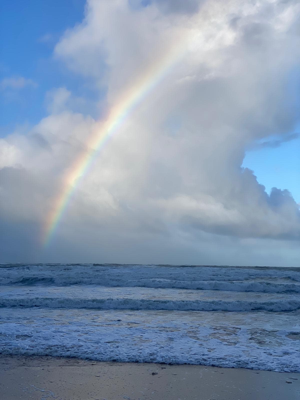 Un arc-en-ciel au-dessus de l'océan et des vagues, image du Week-end Renouveau